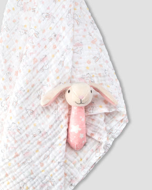 Little Linen Baby Muslin Wrap & Crinkle Toy