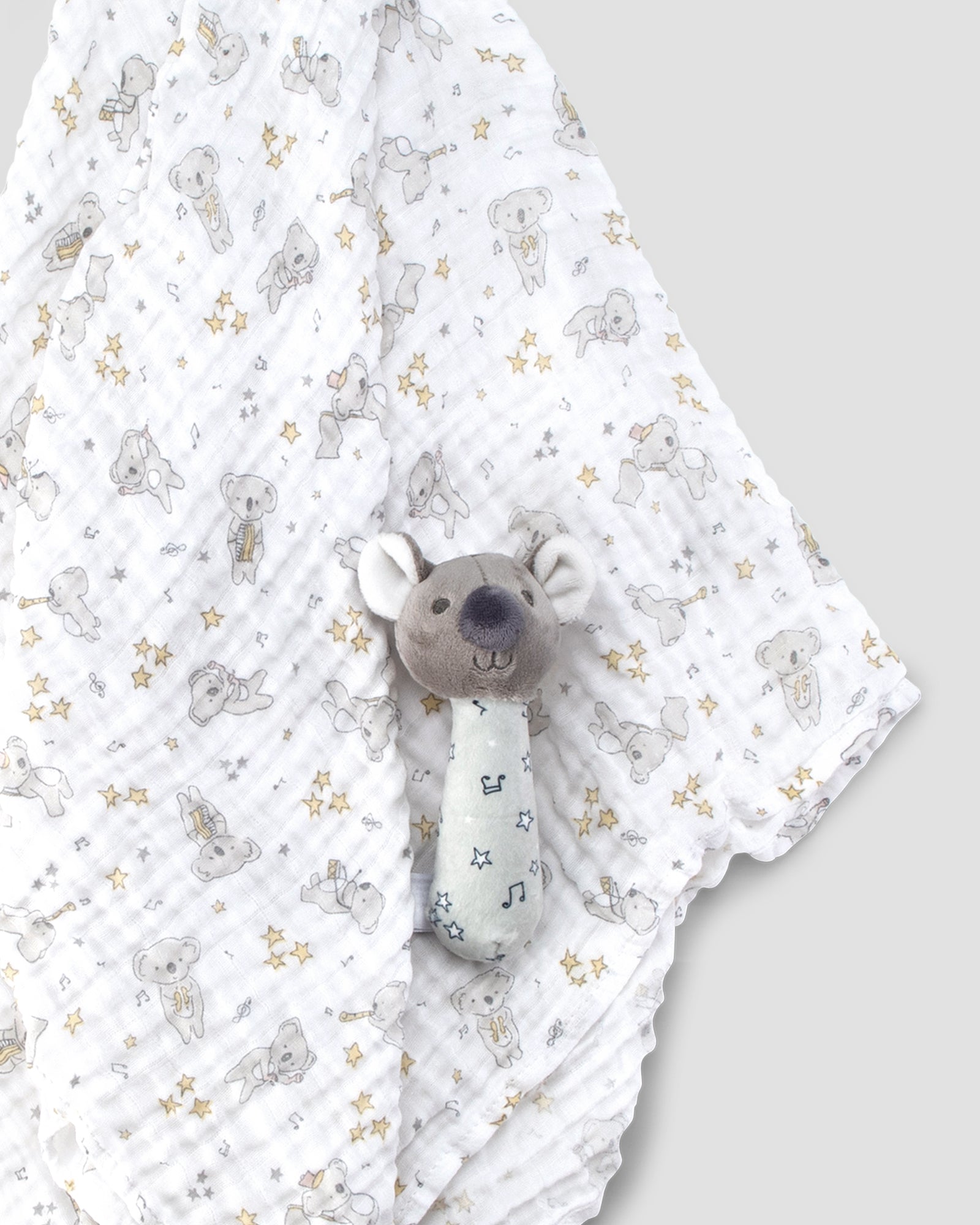 Little Linen Baby Muslin Wrap & Crinkle Toy